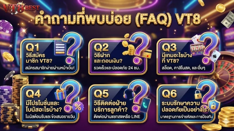 คำถามที่พบบ่อย เกี่ยวกับ VT8 รวมข้อสงสัยและทางแก้ปัญหา 2026